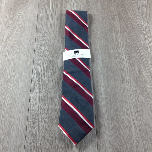 Michael Strahan Charcoal & Red Striped Tie - Picture 1 of 3